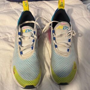 Nike Air 270 White Blue Yellow Sneakers
